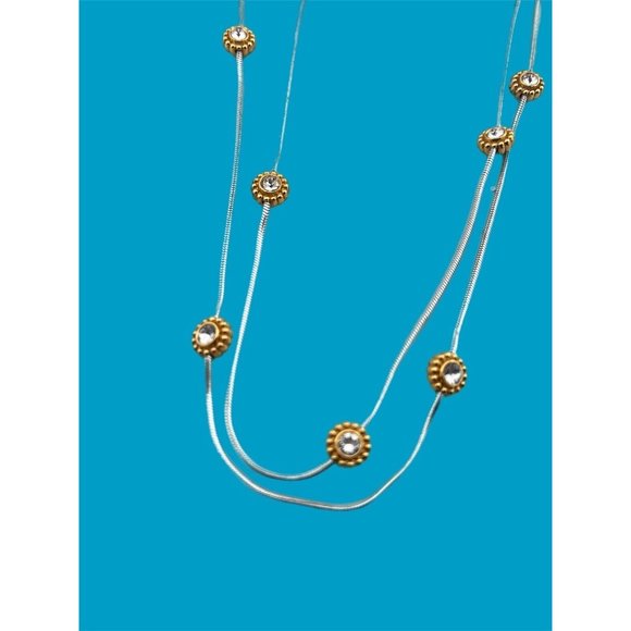 Brighton Twinkle Long Silver Plated Crystal 44” Necklace. - Picture 4 of 8